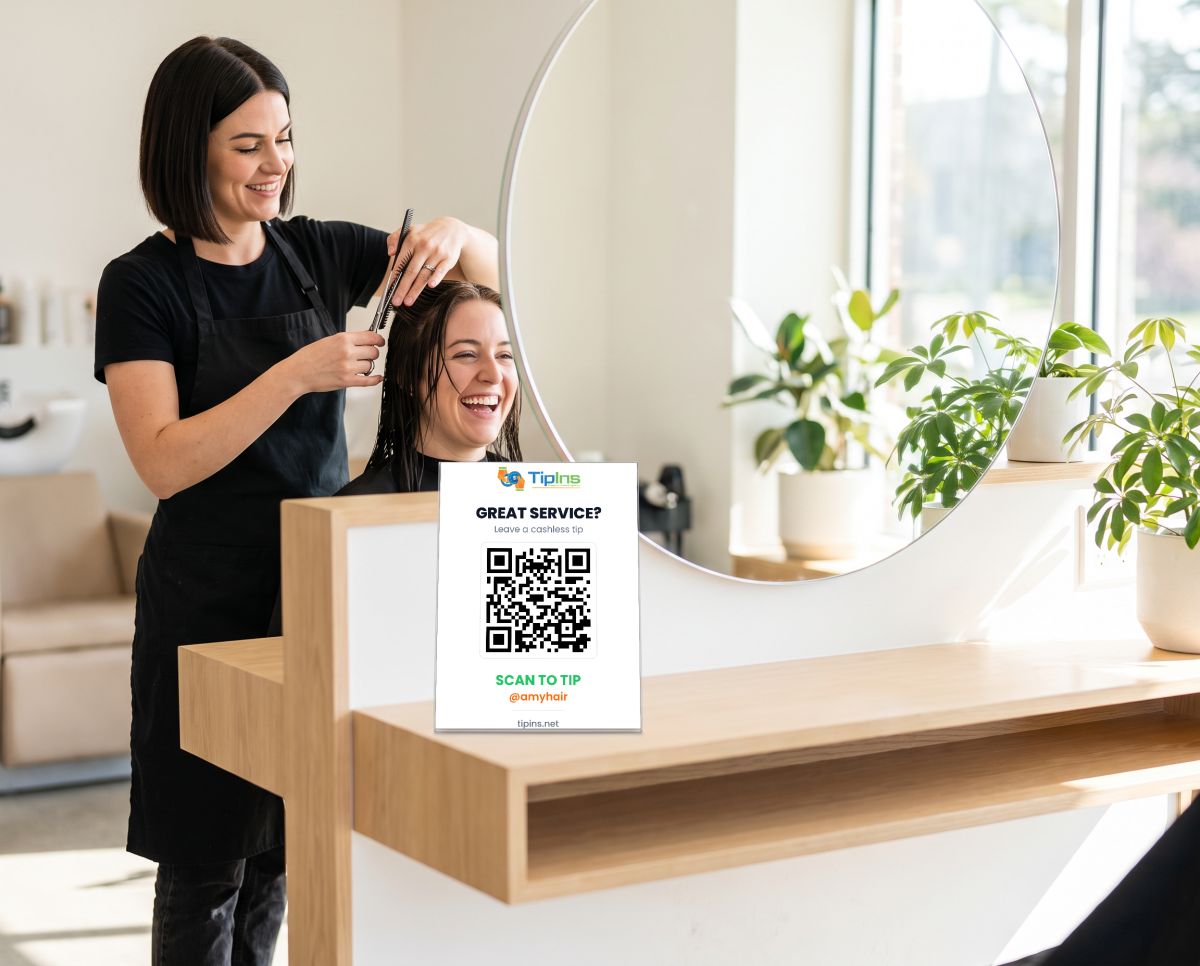 A stylist cutting hair in a salon